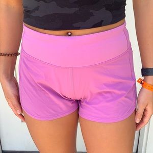 Pink Lululemon hotty toddy shorts